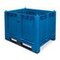 Großbehälter, HxLxB 850x800x1200mm, 550l, PP, blau, Wände geschlossen