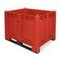 Großbehälter, HxLxB 850x800x1200mm, 550l, PP, rot, Wände geschlossen
