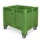 Großbehälter, HxLxB 1000x800x1200mm, 550l, PP, grün, Wände geschlossen