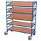 Etagenwagen,Tragl. 250kg,5 Etage(n),Holzplatte,neigbar,m. leer,Euronorm