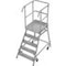 Podesttreppe, fahrbar, Podest H 1, 2m, 5 Stufen, Alu, 4 Lenkrollen
