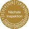 Prüfplakette,nächste Inspektion,Aufkleber,Ø 30mm,Jahresfarbe 2025-gold