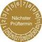Prüfplakette, nächste Prüfung, Aufkleber, Ø 30mm, Jahresfarbe 2025-gold