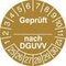 Prüfplakette, Geprüft nach DGUV, Aufkleber, Ø 30mm, Jahresfarbe 2025-gold