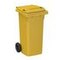 Mülltonne,120l,HxBxT 933x500x550mm,Deckel gelb,Korpus HDPE gelb,2 Räder