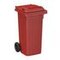 Mülltonne,120l,HxBxT 933x500x550mm,Deckel rot,Korpus HDPE rot,2 Räder