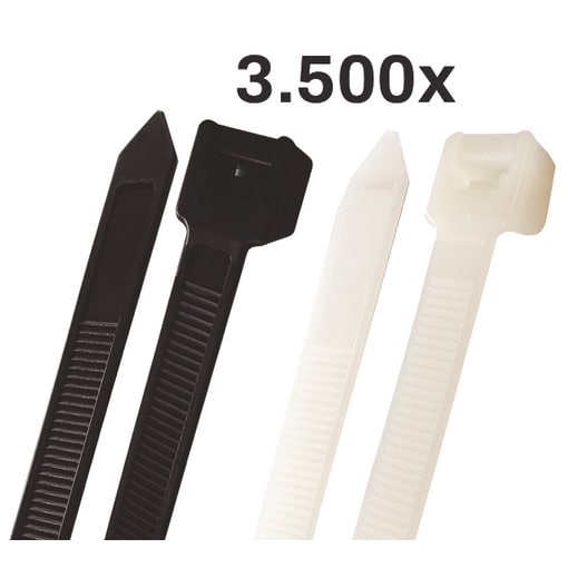 Kabelbinder-Set 3500 Stück schwarz & natur