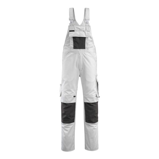 Latzhose Knietasche UNIQUE Weiß/Anthr. 50/90