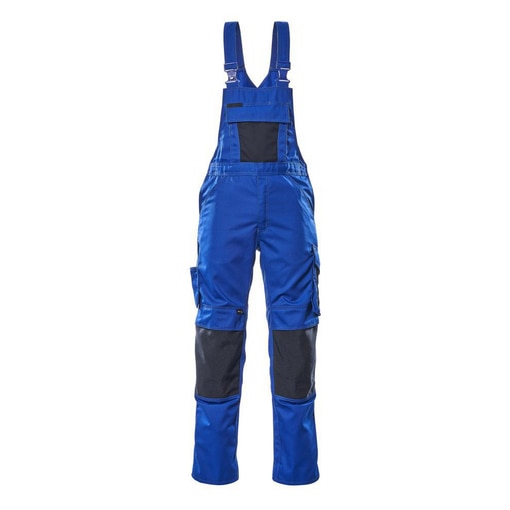 Latzhose Knietasche UNIQUE Kornblau/Schw.Blau 66/82