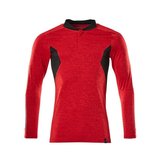 Polo-Shirt, Langarm ACCELERATE Rot/Schwarz 3XL