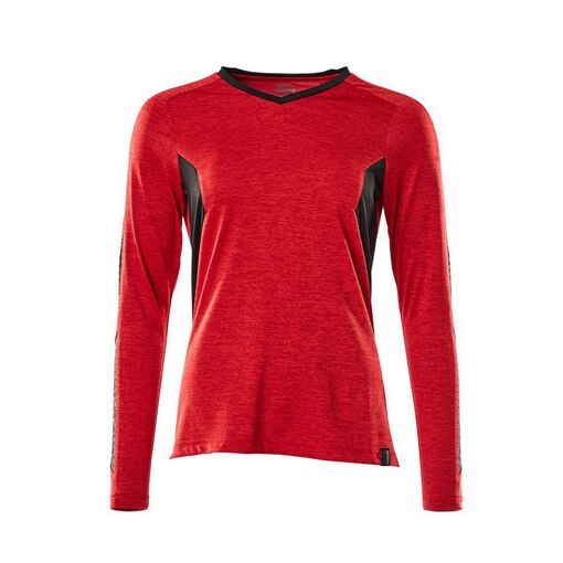 T-Shirt Damen, langarm ACCELERATE Rot/Schwarz XL