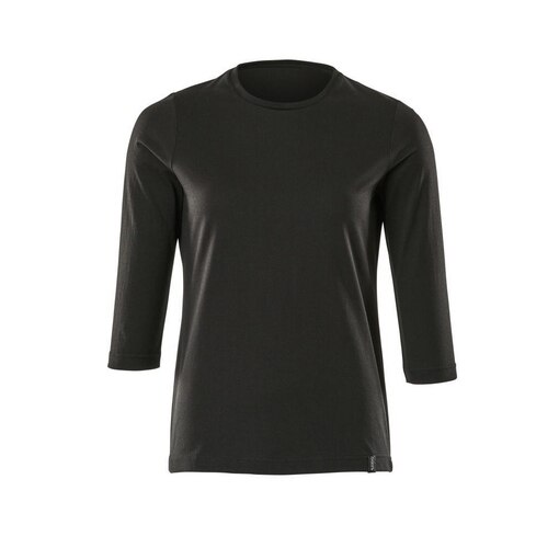 T-Shirt Damen, langarm CROSSOVER Vollschwarz XS