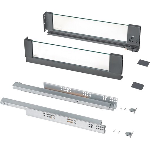 Außenschubkasten Vertex, mit Glaswange, Höhe 131 mm