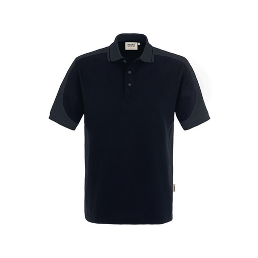 Polo-Shirt Mikralinar, schwarz/anthrazit, Gr. S
