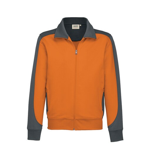 Sweat-Shirt-Jacke Mikralinar, orange/anthrazit, Gr. S