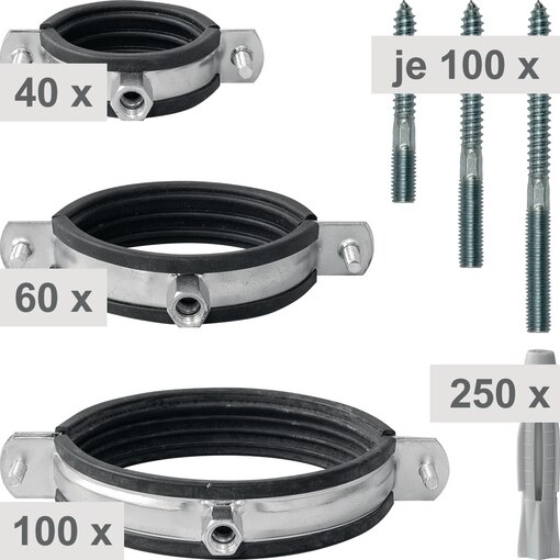 Doppelschraubschellen-Paket S-RS plus TX ohne Bund