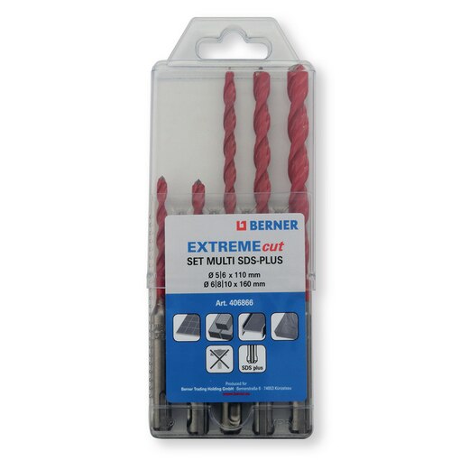 Universalbohrer Multicut-Set SDS-plus 5 - 10 mm, 5-teilig