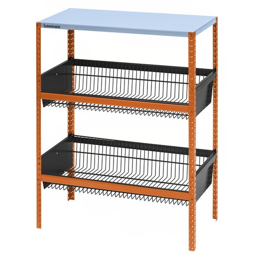 Mesh basket shelf 1m top 