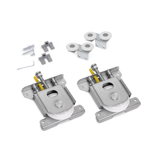 Emuca Set Placard 74 mit Rad Ø 45 für 1 Schiebetür bis 70kg mit Bremsen