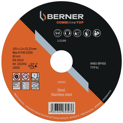Trennscheibe BSX TurboCut Metall+ Edelstahl Ø 125 x 1,0 mm