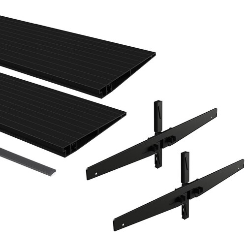 Beschlägesset Aluminiumregal steingrau