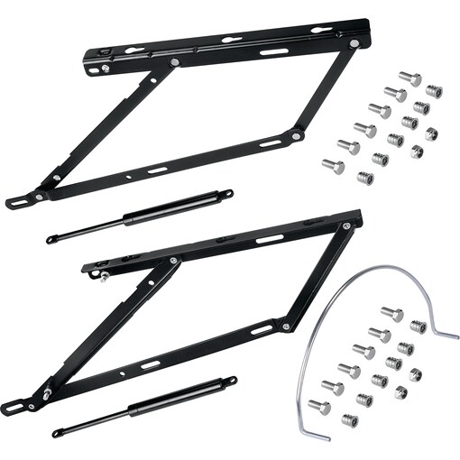 Hebemechanismus-Satz für vordere Kanapeeauflage, 135 cm, Schwarz, Stahl