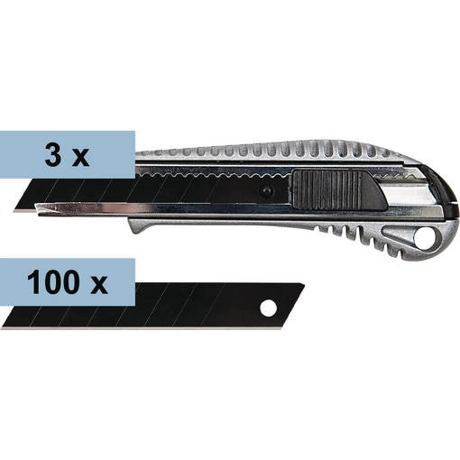 3 x Cutter Alu AK + 100 Klingen schwarz