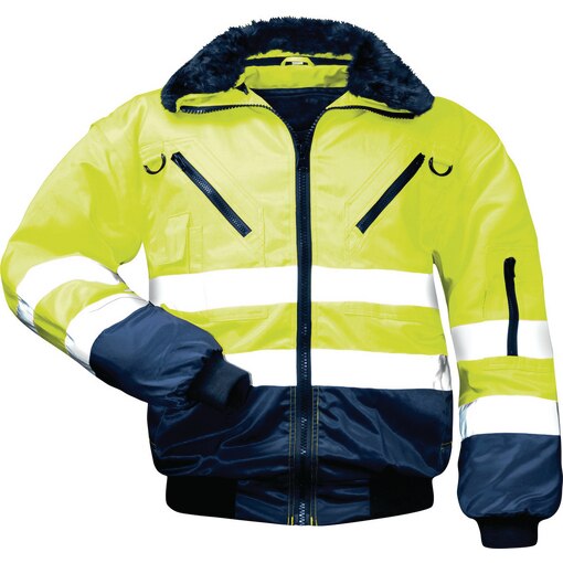 Warnschutz-Pilotenjacke 4-in-1 warngelb/marine