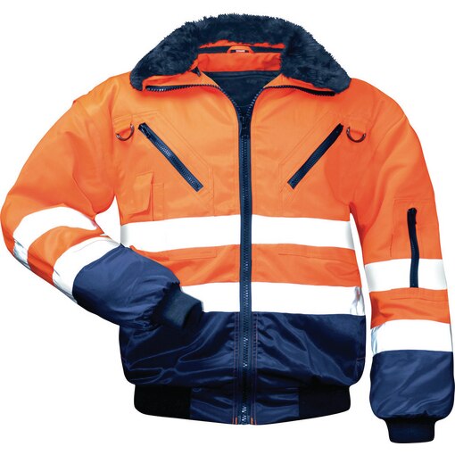 Warnschutz-Pilotenjacke 4-in-1 warnorange/marine 