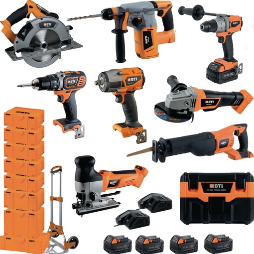 18-Volt-Maschinen-Komplett-Set 5,0 Ah inkl. Staubsauger