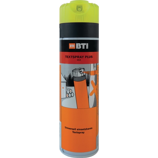 Textspray plus Markierungsspray gelb