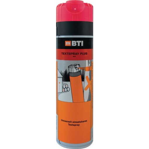 Textspray plus Markierungsspray rot