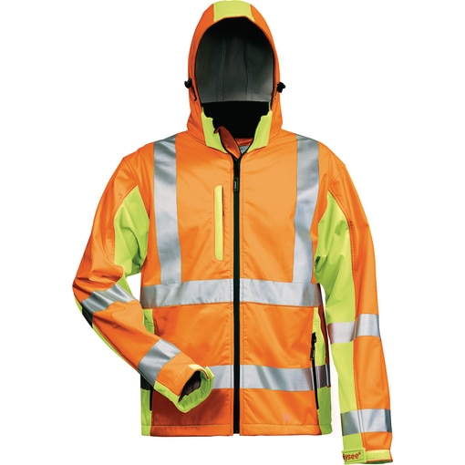 Warnschutz-Softshelljacke, orange, Vorderansicht