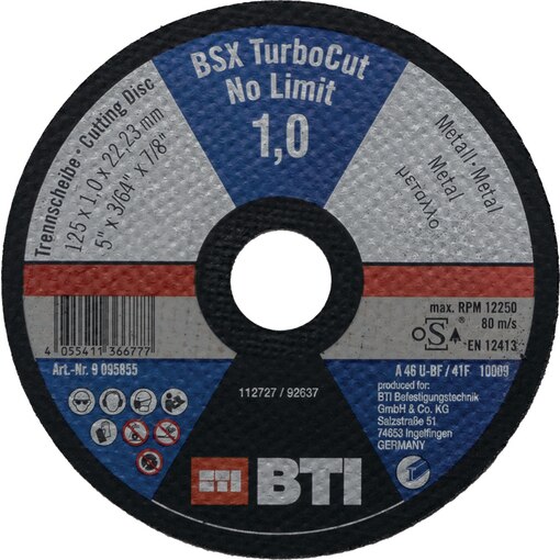 Trennscheibe TS BSX TurboCut No Limit Metall Ø 125 x 1,0 mm