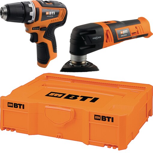 Akku-Bohrschrauber A-BS1 BL 12 V + Akku-Unimaster A-UM BL 12 V BTI Box 1