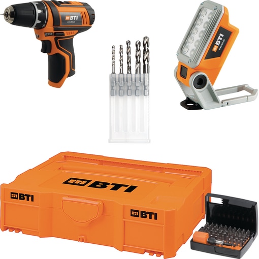 Akku-Bohrschrauber A-BS2 12 V + Set Bohrer-Set - Bit - Lampe BB 1