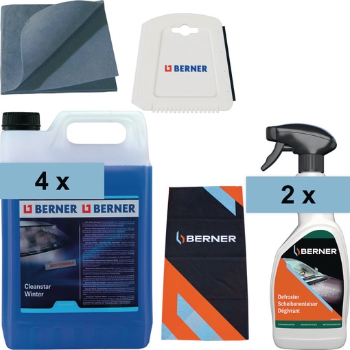 Winter-Set XL Konzentrat, Freie Sicht, Cleanstar winter, Scheibenenteiser, Eiskratzer, Antibeschlagtuch