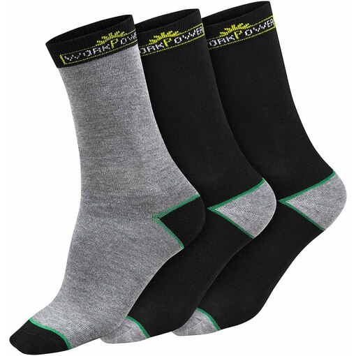 Arbeitssocken recyclet 3er-Pack, Socken, Strümpfe, Arbeitsstrümpfe, scharz und grau