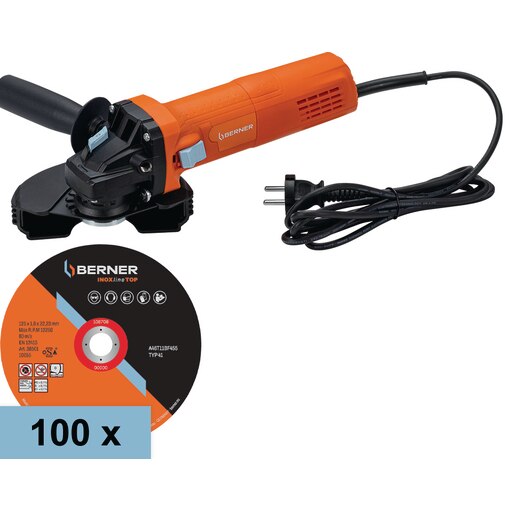 100x Trennscheibe INOXline TOP für Edelstahl + Winkelschleifer WKS 125-3E