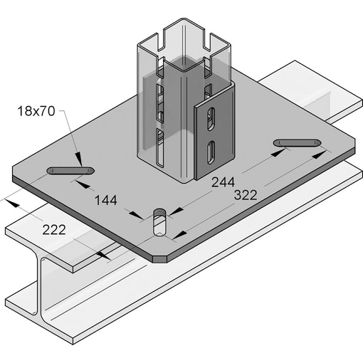 CM Adapterplatte XL 100 längs