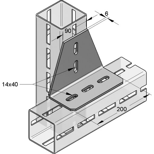 CM T-Lasche 90°