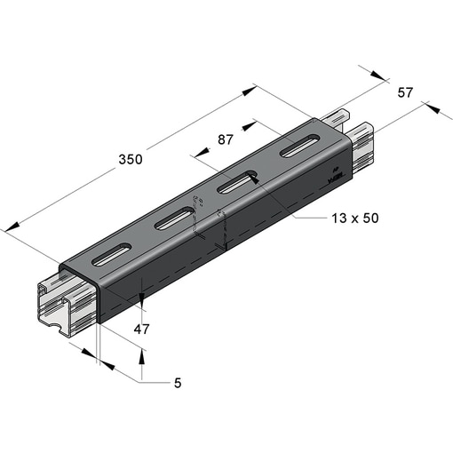 Verbindungsstück SX 45 Toppro Schlitz oben