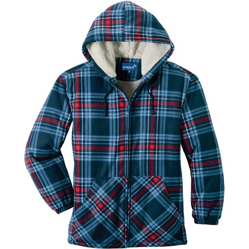 Kapuzen-Thermohemd blau/rot, Thermojacke Calgary, Scheibler