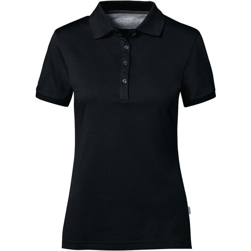 Polo-Shirt CottonTec Hakro Damen schwarz Vorderansicht