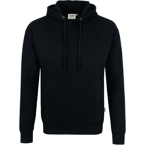 Kapuzen-Sweaty Premium Hakro Damen Herren Vorderansicht schwarz Hoodie, Sweat-Shirt, Sweatshirt, Kapuzen-Sweatshirt
