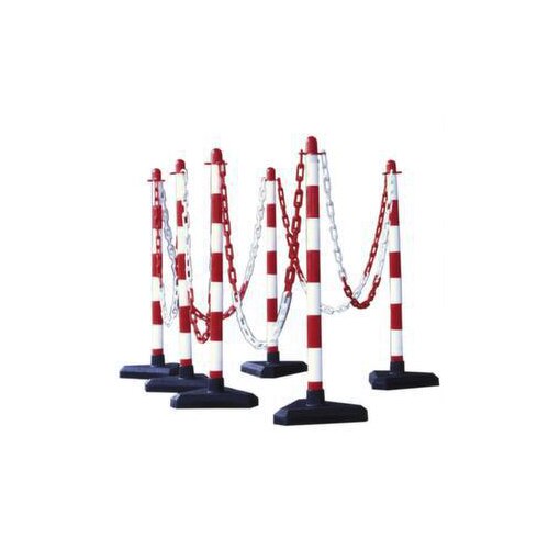 Kettenständer-Set, 6 Ständer, 10m Kette, Pfosten Ø 40mm, L 10m