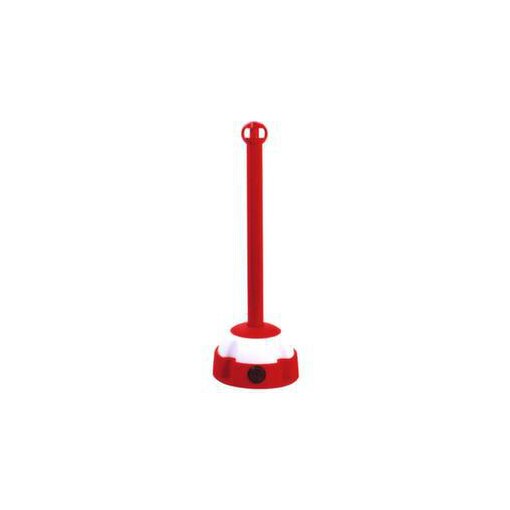 Kettenwarnständer, Pfosten HxØ 975x60mm, Pfosten Alu, rot, rot/weiß