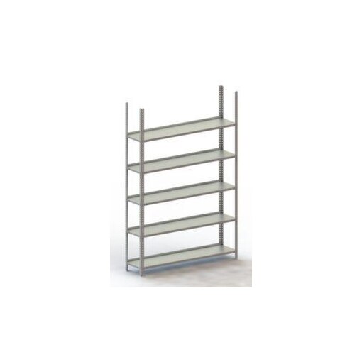 Aktenregal, Grundfeld, HxBxT 1850x1252x300mm, Fachlast 75kg, 5xStahlboden
