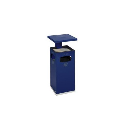Kombiascher, HxBxT 910x395x395mm, Korpus Stahl enzianblau, m. Schutzdach