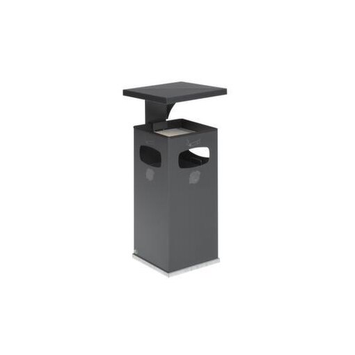 Kombiascher, HxBxT 910x395x395mm, Korpus Stahl antiksilber, m. Schutzdach
